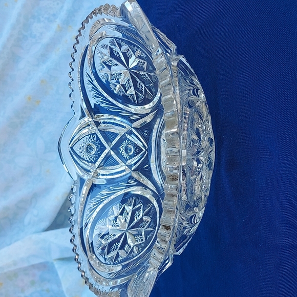 Pressed Glass sawtooth dish centerpiece Stunning piece of art EAPG MCM - Picture 17 of 17